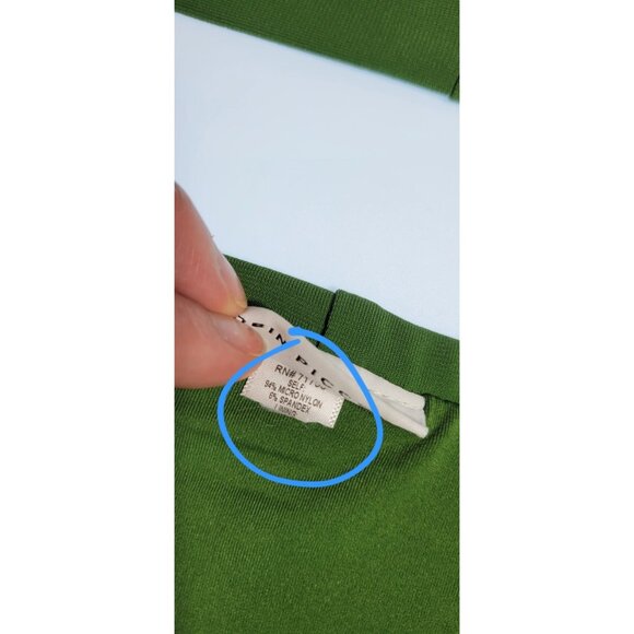 Robin Piccone Ava High Weist Top V Neck Swim Green Bikini Set Sz Medium #02 - Picture 3 of 10